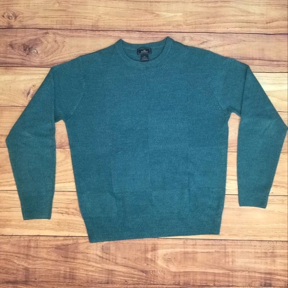 Dockers Teal Checkered Sweater Size Small